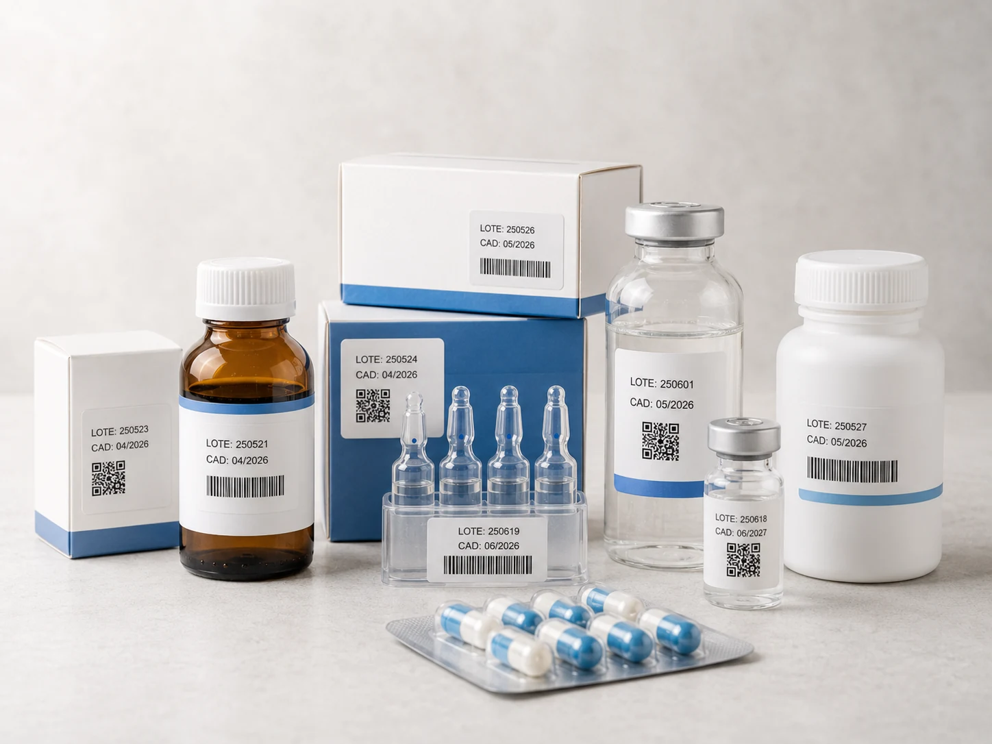 Etiquetas farmacéuticas para empaques, muestras y trazabilidad regulada