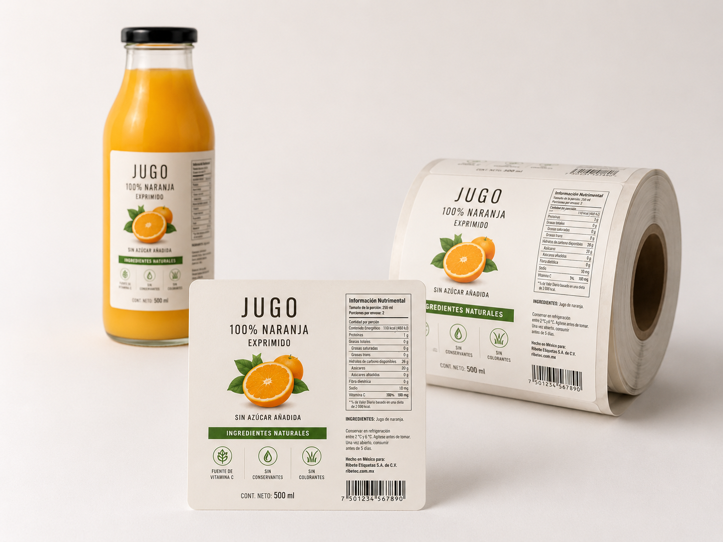 Etiquetas adhesivas para envases y empaques de alimentos